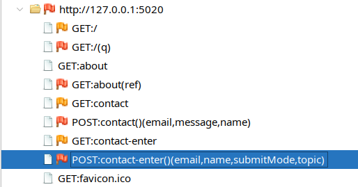 Client Spider results showing discovered client-side components